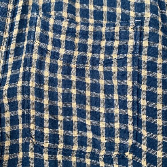 Vintage Levi's Blue Cream Gaze Button Down Shirt Regular Fit Medium Casual - Picture 9 of 14